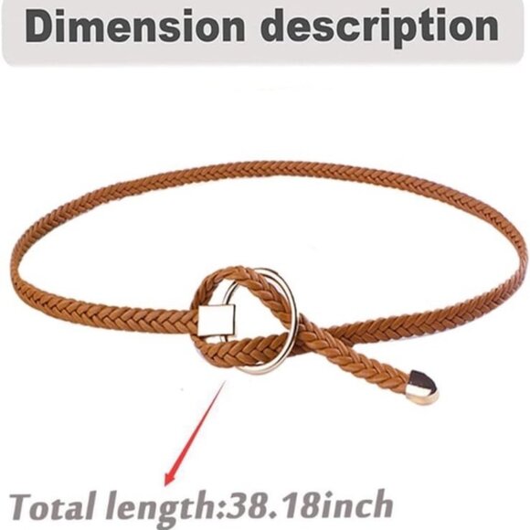 PU Leather Circle Tie Belt - Picture 1 of 3